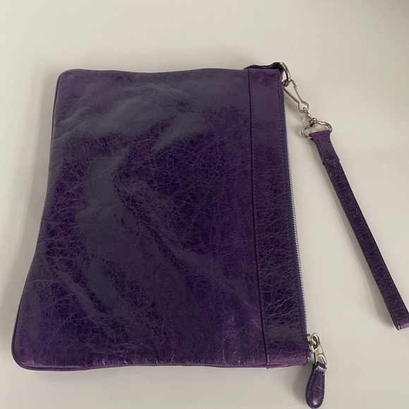 SOLD- Balenciaga Vintage Giant Motocross Flat Violet Purple Clutch Bag Wristlet - Picture 12 of 17